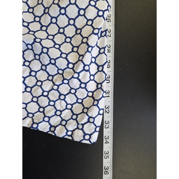 MARIGOT Block Print Night Shirt Blue Geometric Pajama Dress Size M Msrp $105 - Picture 6 of 10